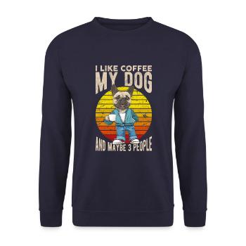 I like coffee, my dog and maybe - Unisex Sweatshirt - navy - Front - Alina (178cm) & Michal (187cm)