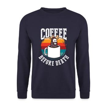 Le café avant la mort - Sweat-shirt Unisexe - marine - Devant - Alina (178cm) & Michal (187cm)