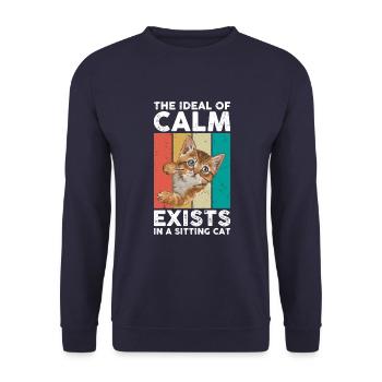 The ideal of rest exists in a cat - Unisex Sweatshirt - navy - Front - Alina (178cm) & Michal (187cm)