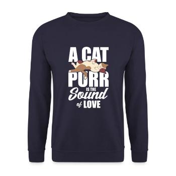 A cat purr is the sound of love - Unisex Sweatshirt - navy - Front - Alina (178cm) & Michal (187cm)