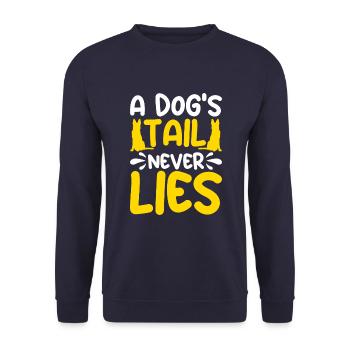 A dog's tail never lies - Unisex Sweatshirt - navy - Front - Alina (178cm) & Michal (187cm)