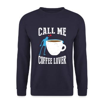 Appelez-moi amateur de café - Sweat-shirt Unisexe - marine - Devant - Alina (178cm) & Michal (187cm)