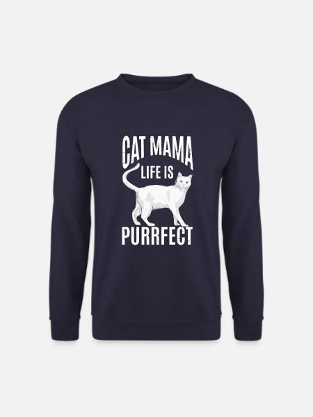 Das Leben Der Katzenmama Ist Purrfect - Unisex Pullover - Navy