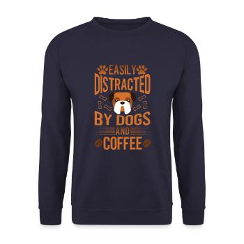 Easily distracted by dogs and coffee - Unisex Sweatshirt - navy - Front - Alina (178cm) & Michal (187cm)
