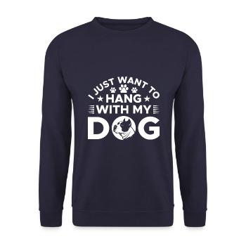 Je veux juste passer du temps avec mon chien - Sweat-shirt Unisexe - marine - Devant - Alina (178cm) & Michal (187cm)