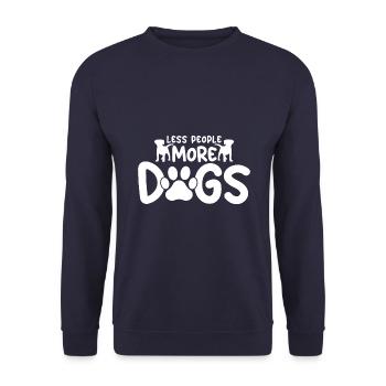 Fewer people More dogs - Unisex Sweatshirt - navy - Front - Alina (178cm) & Michal (187cm)