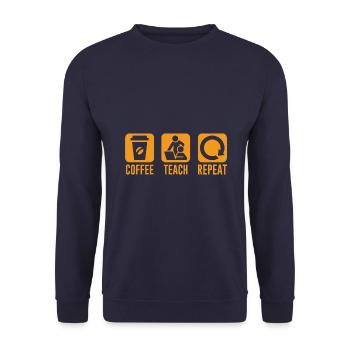 Repeating Coffee Lessons - Unisex Sweatshirt - navy - Front - Alina (178cm) & Michal (187cm)