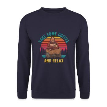 Prenez un café et détendez-vous - Sweat-shirt Unisexe - marine - Devant - Alina (178cm) & Michal (187cm)