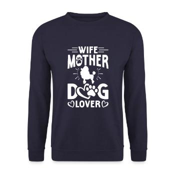 Mrs. Mother Dog lover - Unisex Sweatshirt - navy - Front - Alina (178cm) & Michal (187cm)