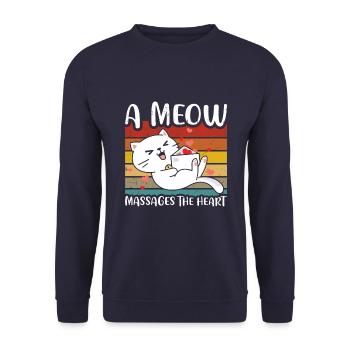 Un meau masse le cœur - Sweat-shirt Unisexe - marine - Devant - Alina (178cm) & Michal (187cm)