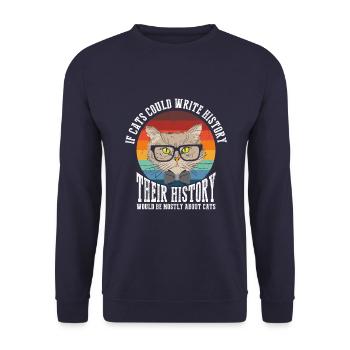 Si les chats pouvaient entrer dans l’histoire - Sweat-shirt Unisexe - marine - Devant - Alina (178cm) & Michal (187cm)