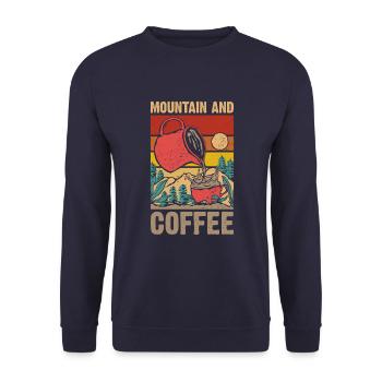 Mountain and coffee - Unisex Sweatshirt - navy - Front - Alina (178cm) & Michal (187cm)
