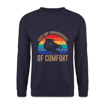 Cats are connoisseurs of comfort - Unisex Sweatshirt - navy - Front - Alina (178cm) & Michal (187cm)