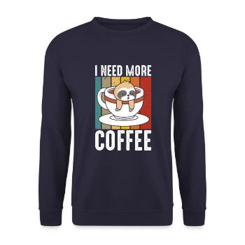 Ich Brauche Mehr Kaffee - Unisex Pullover - Navy - Vorne - Alina (178cm) & Michal (187cm)
