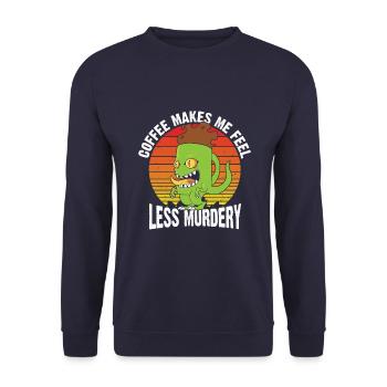 Kaffee Macht Mich Weniger Mörderisch - Unisex Pullover - Navy - Vorne - Alina (178cm) & Michal (187cm)