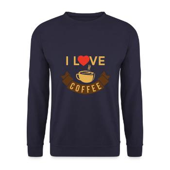 Ich Liebe Kaffee - Unisex Pullover - Navy - Vorne - Alina (178cm) & Michal (187cm)