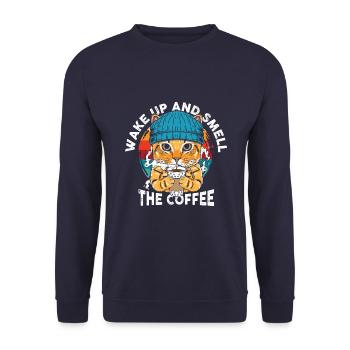 Wake up and smell the coffee - Unisex Sweatshirt - navy - Front - Alina (178cm) & Michal (187cm)