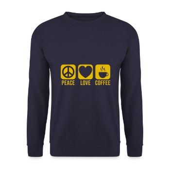 Peace Love Coffee - Unisex Sweatshirt - navy - Front - Alina (178cm) & Michal (187cm)