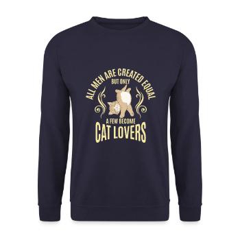 All men are created equal - Unisex Sweatshirt - navy - Front - Alina (178cm) & Michal (187cm)
