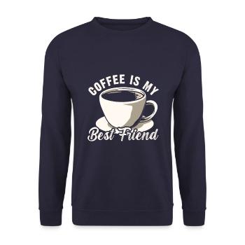 Le café est mon meilleur ami - Sweat-shirt Unisexe - marine - Devant - Alina (178cm) & Michal (187cm)