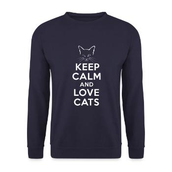 Restez calme et aimez les chats - Sweat-shirt Unisexe - marine - Devant - Alina (178cm) & Michal (187cm)
