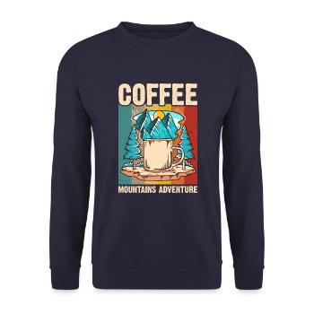 Coffee Mountains Adventure - Unisex Sweatshirt - navy - Front - Alina (178cm) & Michal (187cm)