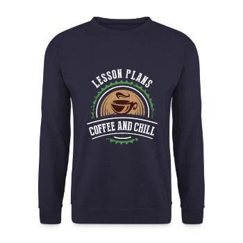 Lesson plans coffee and chill - Unisex Sweatshirt - navy - Front - Alina (178cm) & Michal (187cm)