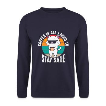 Kaffee Ist Alles Was Ich Brauche - Unisex Pullover - Navy - Vorne - Alina (178cm) & Michal (187cm)