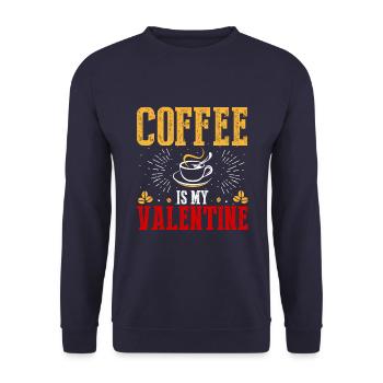 Kaffee Ist Mein Valentinsgruß - Unisex Pullover - Navy - Vorne - Alina (178cm) & Michal (187cm)