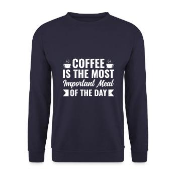 Coffee is the most important meal of the day - Unisex Sweatshirt - navy - Front - Alina (178cm) & Michal (187cm)