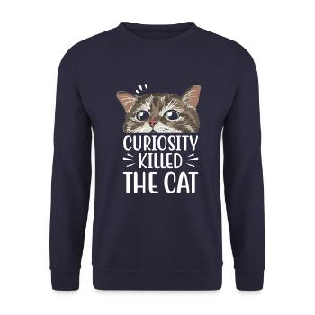Neugier Ist Der Katze Tod - Unisex Pullover - Navy - Vorne - Alina (178cm) & Michal (187cm)