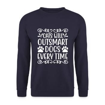 Les chats déjoueront les chiens à chaque fois - Sweat-shirt Unisexe - marine - Devant - Alina (178cm) & Michal (187cm)