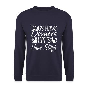 Les chiens ont des propriétaires Les chats ont des employés - Sweat-shirt Unisexe - marine - Devant - Alina (178cm) & Michal (187cm)