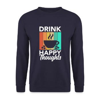 Buvez des pensées heureuses - Sweat-shirt Unisexe - marine - Devant - Alina (178cm) & Michal (187cm)
