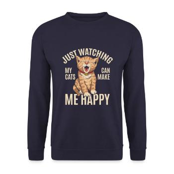 Je ne surveille que mes chats - Sweat-shirt Unisexe - marine - Devant - Alina (178cm) & Michal (187cm)