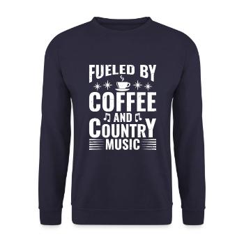 Powered by coffee and country music - Unisex Sweatshirt - navy - Front - Alina (178cm) & Michal (187cm)