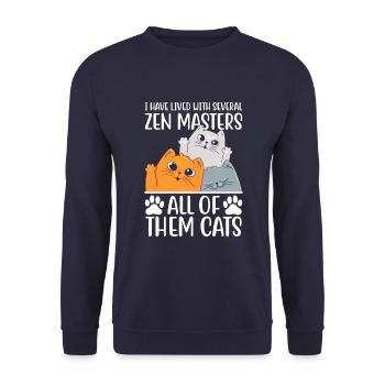 I have lived with several Zen Masters - Unisex Sweatshirt - navy - Front - Alina (178cm) & Michal (187cm)