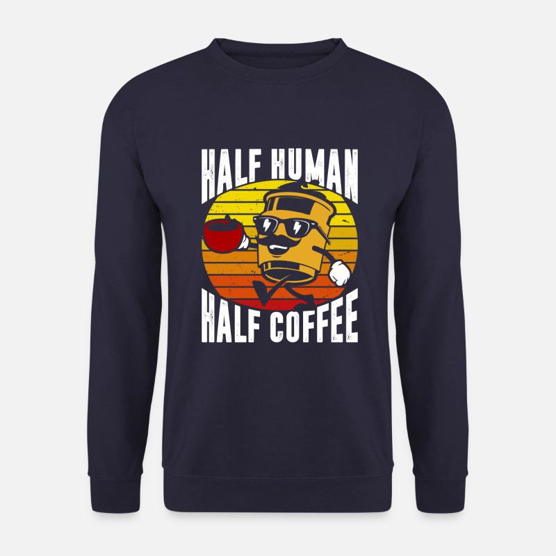 Moitié humain moitié café - Sweat-shirt Unisexe - marine