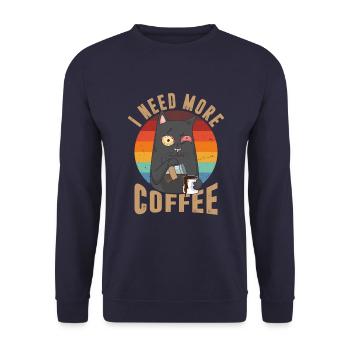 Ich Brauche Mehr Kaffee - Unisex Pullover - Navy - Vorne - Alina (178cm) & Michal (187cm)