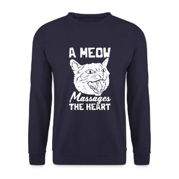 Un meau masse le cœur - Sweat-shirt Unisexe - marine - Devant - Alina (178cm) & Michal (187cm)