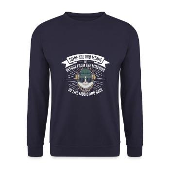 Il y a deux moyens de se réfugier de la misère - Sweat-shirt Unisexe - marine - Devant - Alina (178cm) & Michal (187cm)