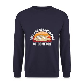 Cats are connoisseurs of comfort - Unisex Sweatshirt - navy - Front - Alina (178cm) & Michal (187cm)