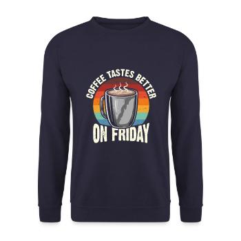 Le vendredi, le café a meilleur goût - Sweat-shirt Unisexe - marine - Devant - Alina (178cm) & Michal (187cm)