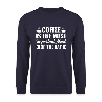 Coffee is the most important meal of the day - Unisex Sweatshirt - navy - Front - Alina (178cm) & Michal (187cm)