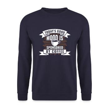 Die Heutige Gute Laune Wird Durch Kaffee - Unisex Pullover - Navy - Vorne - Alina (178cm) & Michal (187cm)