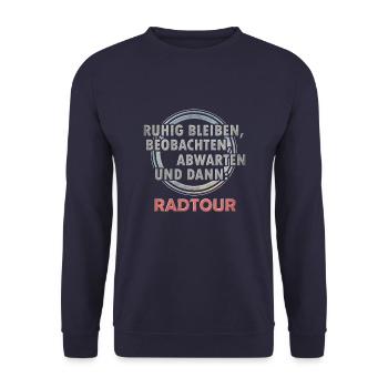 Fahrradtour Fahrrad - Unisex Pullover - Navy - Vorne - Alina (178cm) & Michal (187cm)