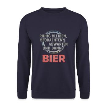 Bier - Unisex Pullover - Navy - Vorne - Alina (178cm) & Michal (187cm)