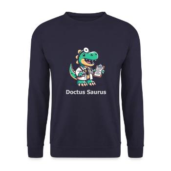 Doctus Saurus Arzt Doktor - Unisex Pullover - Navy - Vorne - Alina (178cm) & Michal (187cm)