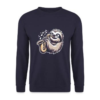 Saxophone - Sweat-shirt Unisexe - marine - Devant - Alina (178cm) & Michal (187cm)