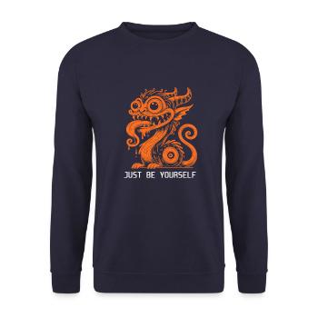 Drache - Unisex Pullover - Navy - Vorne - Alina (178cm) & Michal (187cm)